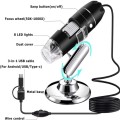 1600X Magnifier HD Image Sensor 3 in 1 USB Digital Microscope with 8 LED & Professional Stand (Black