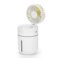 T9 Portable Adjustable USB Charging Desktop Humidifying Fan with 3 Speed Control (White)