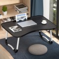 W-shaped Non-slip Legs Adjustable Folding Portable Writing Desk Laptop Desk with Card Slot(Black)