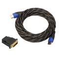 5m HDMI 1.4 Version 1080P Woven Net Line Blue Black Head HDMI Male to HDMI Male Audio Video Connecto