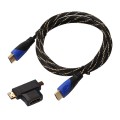 1.8m HDMI 1.4 Version 1080P Woven Net Line Blue Black Head HDMI Male to HDMI Male Audio Video Connec
