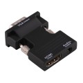 HDMI Female to VGA Male Converter with Audio Output Adapter for Projector, Monitor, TV Sets(Black)