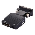 HD 1080P VGA to HDMI + Audio Video Output Converter Adapter for HDTV Monitor Projector(Black)
