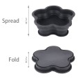 Flower Shape Style Scalable Silicone Storage Box For Vehicle And House(Black)