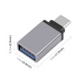 HAWEEL USB-C / Type-C Male to USB 3.0 Female OTG Data Transmission Adapter(Grey)