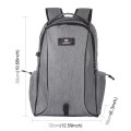 HAWEEL Outdoor Portable Canvas Dual Shoulders Laptop Backpack(Grey)