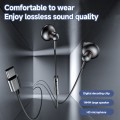 Yesido YH49 Type-C Digital Solutions Line-Control In-Ear Wired Earphone, Length: 1.2m (Black)