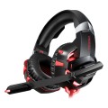 ONIKUMA K2A Over Ear Bass Stereo Surround Gaming Headphone with Microphone & LED Lights(Black Red)