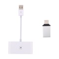 USB + USB-C / Type-C Wired to Wireless Carplay Adapter for iPhone(White)