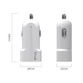 IVON CC13 QC 3.0 Fast Charging Car Charger Set with Micro USB Charging Cable (White)