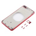 Transparent Back Cover with Camera Lens & SIM Card Tray & Side Keys for iPhone 8 Plus (Red)