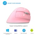 DELUX M618 Mini 2.4G Wireless 2400DPI USB Rechargeable Ergonomic Vertical Mouse (Pink)