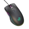 HXSJ A867 USB 6400DPI Four-speed Adjustable RGB Illuminate Wired E-sport Gaming Mouse, Length: 1.5m