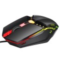 HXSJ S200 USB2.0 1600dpi Adjustable 4-Keys Colorful Glowing Wired Gaming Mouse, Length: 1.5m