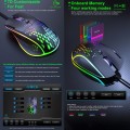 iMICE T97 Gaming Mouse RGB LED Light USB 7 Buttons 7200 DPI Wired Gaming Mouse (Black)