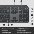 Logitech MX Keys Wireless Bluetooth Silent Keyboard (Black)