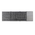 B033 Rechargeable 3-Folding 64 Keys Bluetooth Wireless Keyboard with Touchpad(Grey)