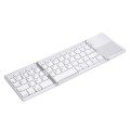 B033 Rechargeable 3-Folding 64 Keys Bluetooth Wireless Keyboard with Touchpad(Silver)