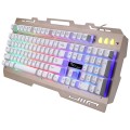 ZGB G700 104 Keys USB Wired Mechanical Feel Glowing Metal Panel Suspension Gaming Keyboard with Phon
