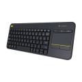 Logitech K400 Plus 2.4GHz Wireless Touch Control Keyboard, Wireless Range: 10m (Black)