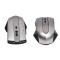 MZ-011 2.4GHz 1600DPI Wireless Rechargeable Optical Mouse with HUB Function(Black Silver)