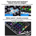 AULA S2016 104-keys Square Key Cap Mixing Light Mechanical Blue Switch Metal Panel Wired USB Gaming