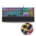 AULA F2088 108 Keys Mixed Light Plating Punk Mechanical Brown Switch Wired USB Gaming Keyboard with