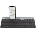 Logitech K580 Dual Modes Thin and Light Multi-device Wireless Keyboard with Phone Holder (Black)
