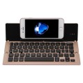 F18 Ultra-slim Rechargeable Foldable 58 Keys Bluetooth Wireless Keyboard with Holder (Gold)