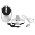 MZ-012 2.4G 1200 DPI Wireless Rechargeable Optical Mouse with 3 Ports USB HUB / Charging Dock(Silver
