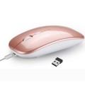 HXSJ M90 2.4GHz Ultrathin Mute Rechargeable Dual Mode Wireless Bluetooth Notebook PC Mouse (Rose Gol