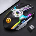 YINDIAO A5 2.4GHz 1600DPI 3-modes Adjustable Rechargeable RGB Light Wireless Silent Gaming Mouse (Bl