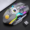 YINDIAO A5 2.4GHz 1600DPI 3-modes Adjustable Rechargeable RGB Light Wireless Silent Gaming Mouse (Gr