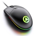 YINDIAO G3SE 1600DPI 3-modes Adjustable 3-keys RGB Light Wired Business Mouse (Black)