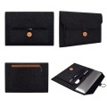 ND06 Multi-purpose Felt Button Laptop Inner Bag for 12.5 inch Laptop(Black)