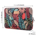 Lisen 11.6 inch Sleeve Case Colorful Leaves Zipper Briefcase Carrying Bag (Black)