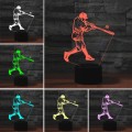 Playing Baseball Shape 3D Colorful LED Vision Light Table Lamp, USB Touch Version