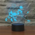 Playing Ice Hockey Shape 3D Colorful LED Vision Light Table Lamp, 16 Colors Remote Control Version