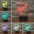 Playing Ice Hockey Shape 3D Colorful LED Vision Light Table Lamp, 16 Colors Remote Control Version
