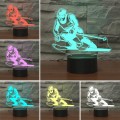 Skiing Shape 3D Colorful LED Vision Light Table Lamp, USB & Battery Version