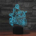 Motorcycle Shape 3D Colorful LED Vision Light Table Lamp, Crack Remote Control Version