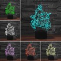 Motorcycle Shape 3D Colorful LED Vision Light Table Lamp, Crack Remote Control Version