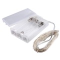 5m IP65 Waterproof Silver Blue Light Wire String Light, 50 LEDs SMD 0603 3 x AA Batteries Box Fairy