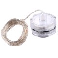 2m Water Resistant  Silver Wire String Light, 20 LEDs Knob Button Cell Battery Box Fairy Lamp Decora