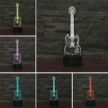 Five-string Guitar Shape 3D Colorful LED Vision Light Table Lamp, USB & Battery Version