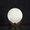 8cm Touch Control 3D Print Moon Lamp, USB Charging White + Yellow Light Color Changing LED Energy-sa