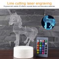 Leap Up Unicorn Shape Creative Crack Base 3D Colorful Decorative Night Light Desk Lamp, Remote Contr