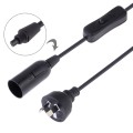 E14 Wire Cap Switch Lamp Holder Chandelier Power Socket with 1.2m Extension Cable, AU Plug(Black)