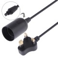 E27 Wire Cap Lamp Holder Chandelier Power Socket with 1.2m Extension Cable, Small UK Plug(Black)
