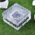 Solar Powered Square Tempered Glass Outdoor LED Buried Light Garden Lamp IP55 Waterproof